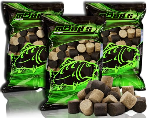 Angel-Berger Magic Baits Black & White Carp Pellets 20mm 3Kg Karpfenpellets Futterpellets Karpfen Pellet Mix Feeder Halibut Pellet Karpfenköder