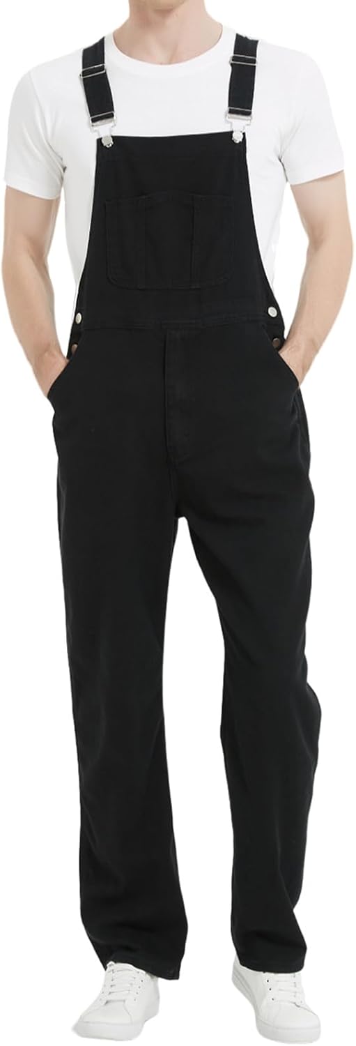 Bib Overalls for Men Denim, Relaxed Fit