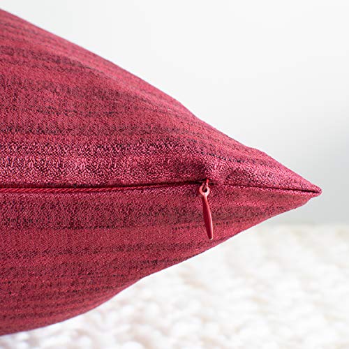 Image of The White Petals Maroon Cushion Covers - Luxurious, Elegant & Decorative (16x16 inch, Pack of 2)