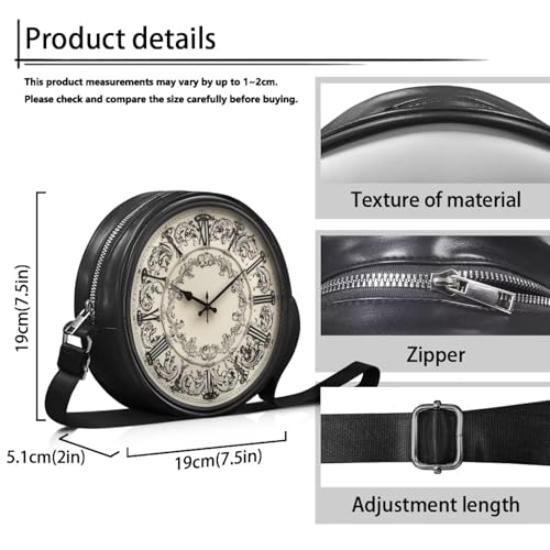 Women Round Shape Crossbody Bag Pu Leather Round Purses Circle Cross Body Shoulder Bag for Party 5