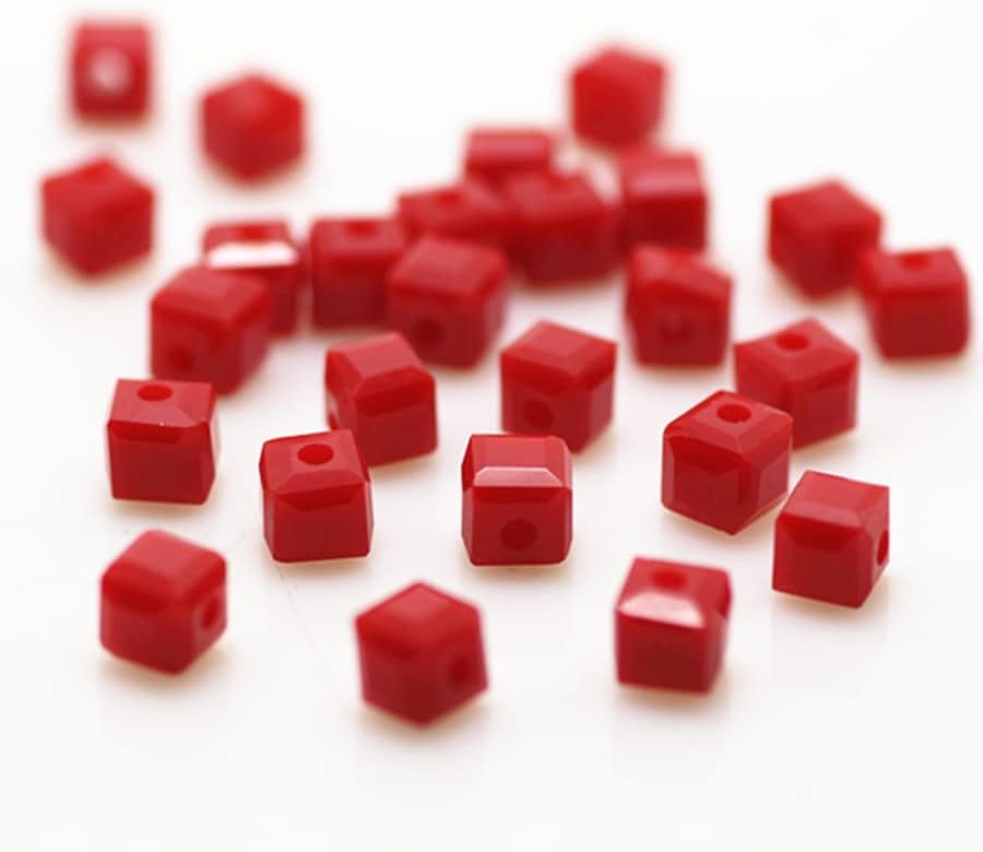 Miniatura 7 de 480 cuentas de cristal en forma cuadrada facetadas de 0.157 pulgadas para hacer joyas, cuentas espaciadoras de cristal surtidas para pulseras,