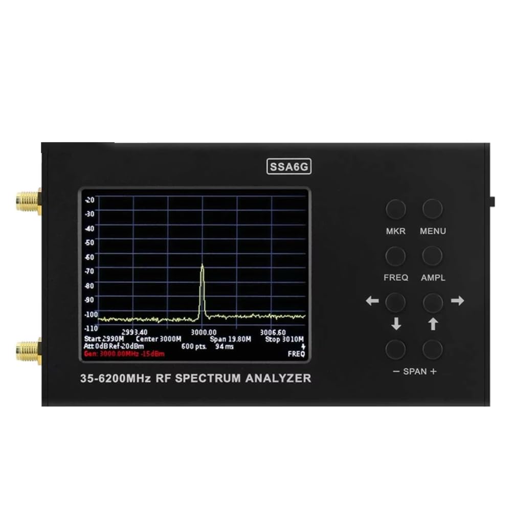 Analizador de Espectro RF SSA6G 35 MHz-6200 MHz Multímetro de RF Explorador de Espectro con Pantalla Táctil Analizador Panorámico Portátil