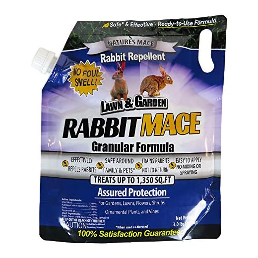 Nature’s MACE Rabbit Repellent 3 lb Granular/Treats 1,350 sq ft./Rabbit Repellent and Deterrent/Keep Rabbits Out of Your Lawn and Garden/Safe to use Around Children & Plants.