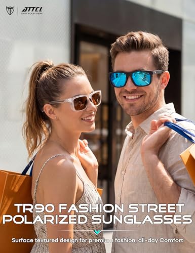 Lunettes de soleil polarisées légères TR90 homme design carré antidérapant - 2