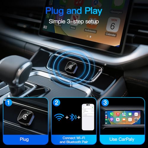 Image of (2026 Upgraded) Wireless CarPlay Adapter for Apple iPhone&Android, Small Size,Plug and Play,Fast and Stable Connection Wireless Adapter for CarPlay&Android-No Latency to Screen(Blue)