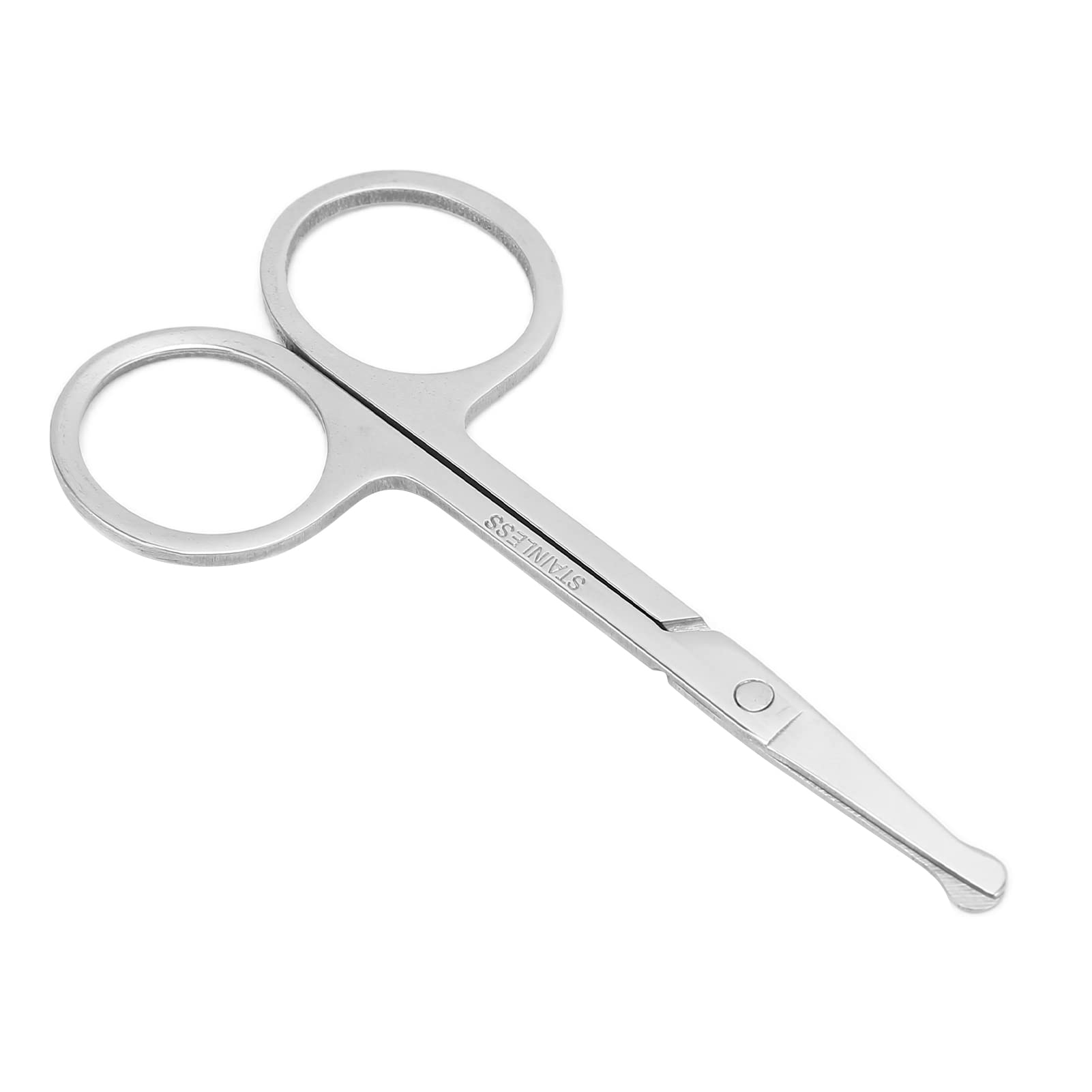 JTLB Round Nose Stainless Steel Nose Hair Scissors, Clean Grooming for Eyebrows, Eyelashes & Men Moustache