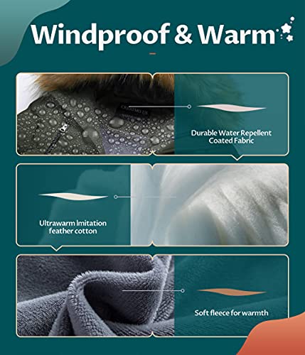 Creatmo Us Boy's Padded Winter Coat Hooded Puffer Jacket Windproof Outerwear Army Green 10/12 #TOP3