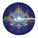 Symbol of All-Seeing Eye Boho Indian Christmas Tree Skirt 35.4/47.2 inch Large, Double Layer, with F