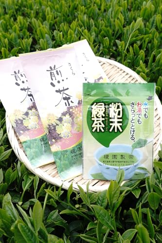 世献 榎園製茶 鹿児島県産 煎茶セット 「さくら」 100g×3袋 + 粉末緑茶 1袋 国産 お茶 茶葉[入金確認後、1ヶ月以内に発送]
