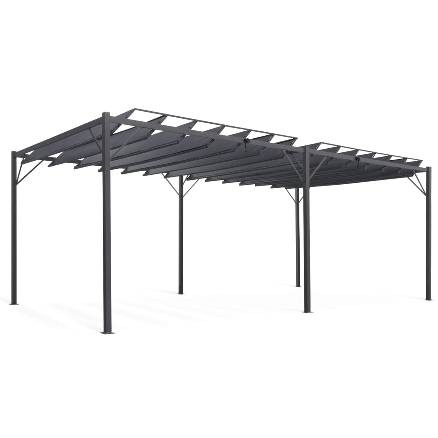 IDMarket - Pergola Lames orientables 3x6 M Gris Anthracite