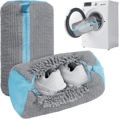 靴用洗濯ネット 2枚セット 大容量設計 型崩れ防止 クッション入り 上履き スニーカー 子供靴対応 洗濯機対応 靴の損傷を防ぐ 隠しファスナー設計 家庭用