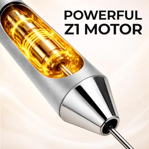 Image of Zulay Kitchen Rechargeable Milk Frother Handheld - Frother Wand, Drink Mixer, Electric Whisk Frother, for Cappuccinos, Matcha & Protein Powder - Ultra Metal 4 Whisk, 1800mAh Silver