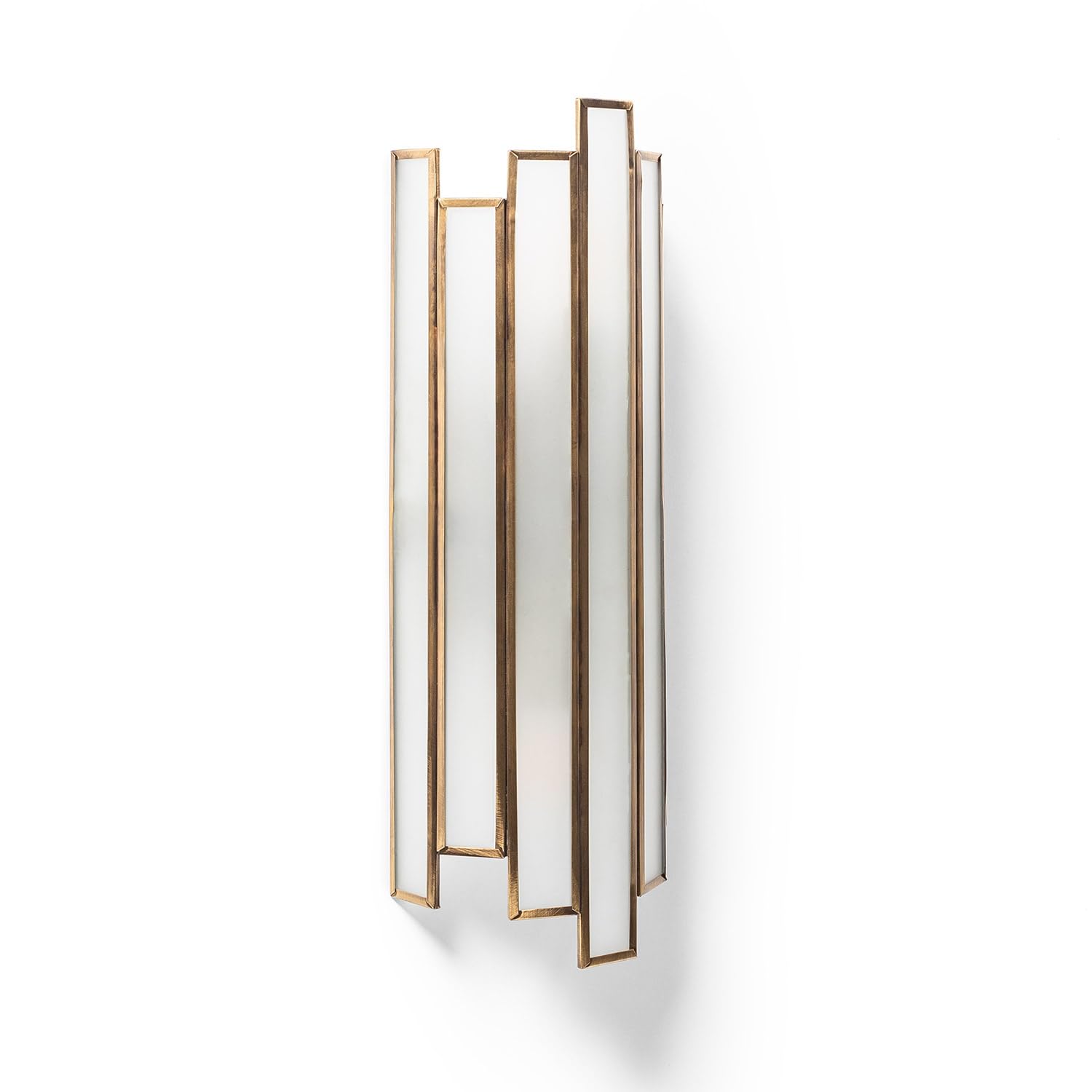 LEDKIA Lámpara de Pared de Metal y Cristal Bredos Dorado