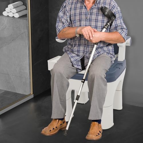 Chaise percée de chevet avec couvercle anti-odeurs étanche charge 100kg - 3