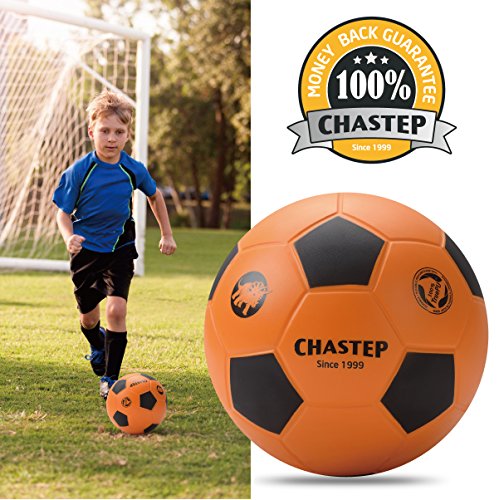Chastep 8" Integral Skin Foam Soccer Ball Perfect For Kids Or Beginner Play And Excercise Durable For Outdoor Play,Orange/Black #TOP4