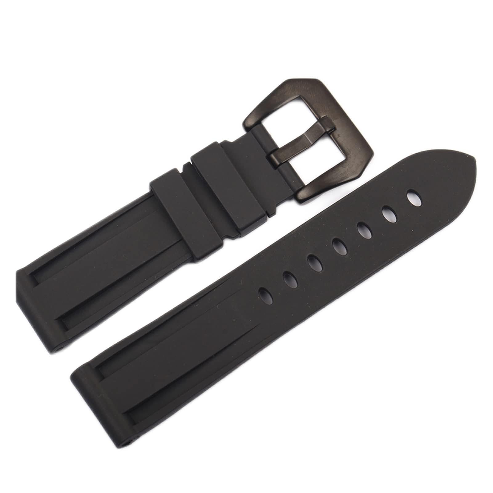 Correa de reloj de caucho fluorado marron 24mm con acabado premium 8