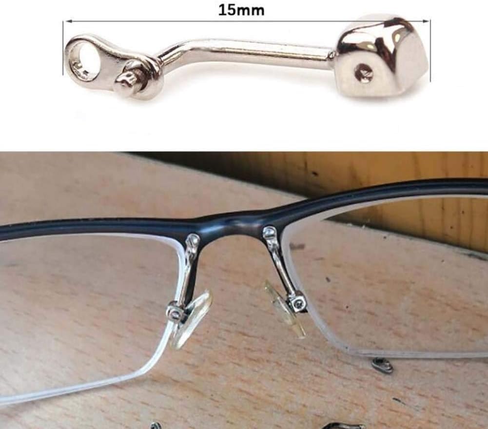 Nasenpadhalter Ersatzrahmen for Stegnase, Brillenzubehör, 1 Paar Brillen-Nasenpolster-Arm, Metall-Nasenpolster-Halter, for Einschrauben/Aufstecken, for Brillenteile
