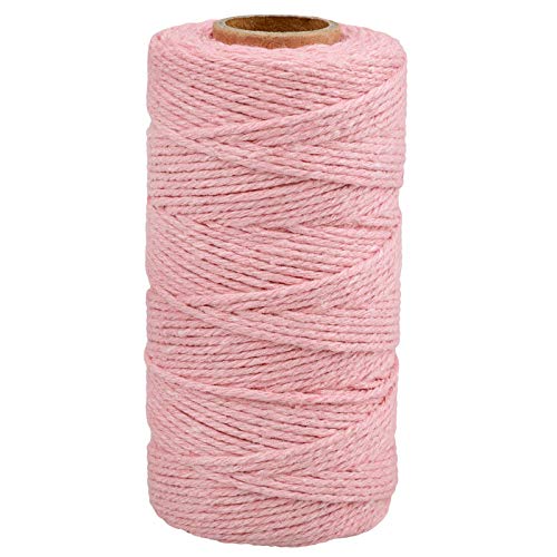 Image of jijAcraft Pink Twine String, 328 Feet Valentine's Day Bakers Twine String, 2MM Heavy Duty Packing String for Valentine's Day DIY Crafts, Present Decoration, Gift Wrapping, Craft Wrapping