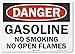 SmartSign â€œDanger - Gasoline, No Smoking No Open Flamesâ€ Sign | 10