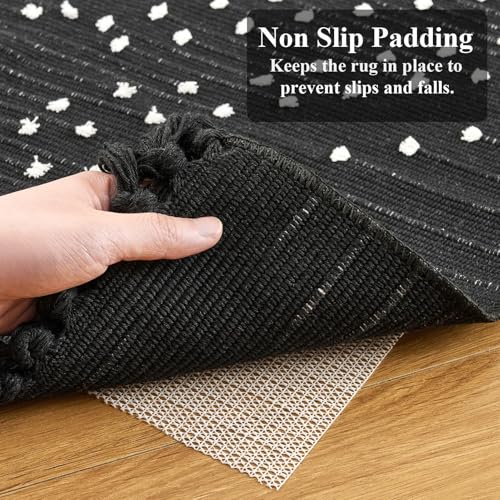 Tapete corredor negro 2x6 pies antideslizante lavable miniatura 4