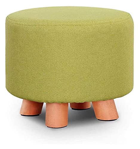 Pouf rond vert de salon idéal comme tabouret à langer d'entrée - 2