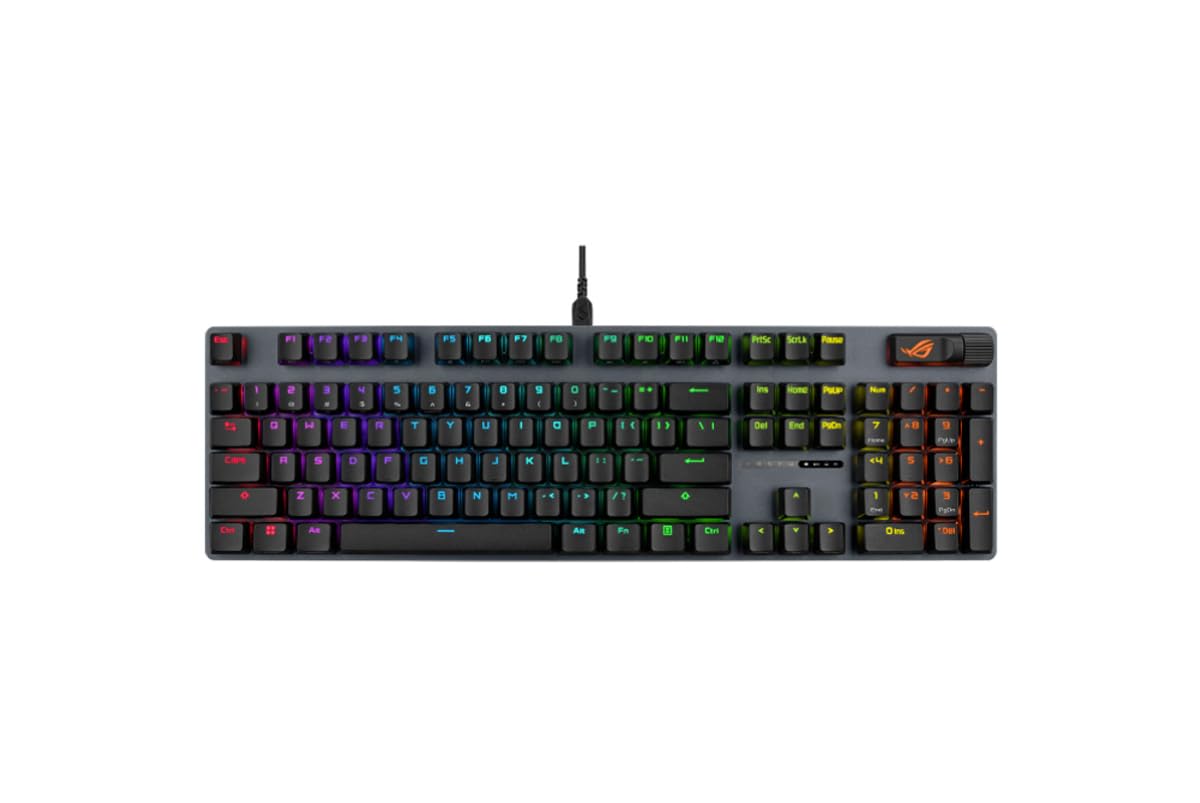 ASUS ROG Strix Scope II X – Clavier Gaming Mécanique AZERTY – Switchs ROG NX Snow V2, RGB, Touches Streaming, Molette Multimédia – Repose-Poignet – Noir