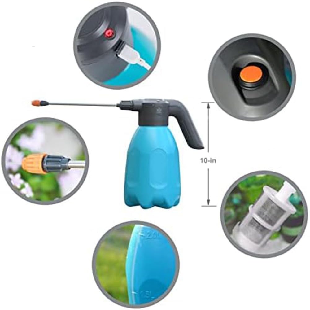 BlissfulAbode Vaporisateur électrique 2 L rechargeable, plante ergonomique pour brumisateur avec réglable