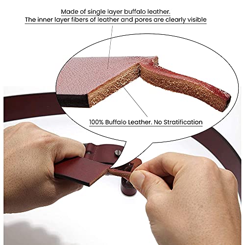 Jajmo Legacy Men's Belt Leather One-Piece 100% Genuine Leather Belt for Men 1-1/2"(38mm Wide) Dress Belt for Jeans3