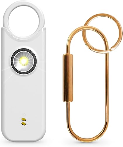 Fuers Alarma de seguridad personal para mujeres, llavero de autodefensa, alarma personal para mujeres, luz estroboscópica LED de sirena de 135 dB y