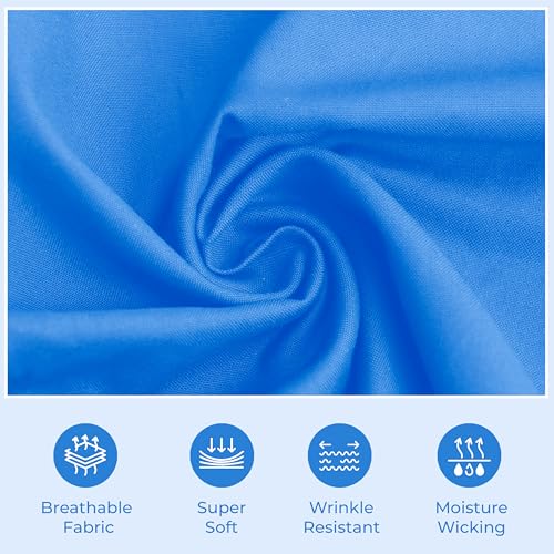 Image of Medical Scrub Suit For Women - Sky Blue (Extra Small) | Poly Viscose Fabric | Ultimate Comfort and Breathability | Elasticated Waist | Multiple Pockets | V-Neck