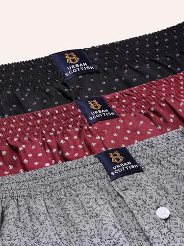 Image of Urban Scottish Ultra-Comfortable Men's Boxer Pants - 100% Cotton Material with A Stylish Print - Soft and Stretchy Elastic Waist Band - Dynamic Movement and Hardwearing Stitching - Breathable with A Gentle Snug Fit