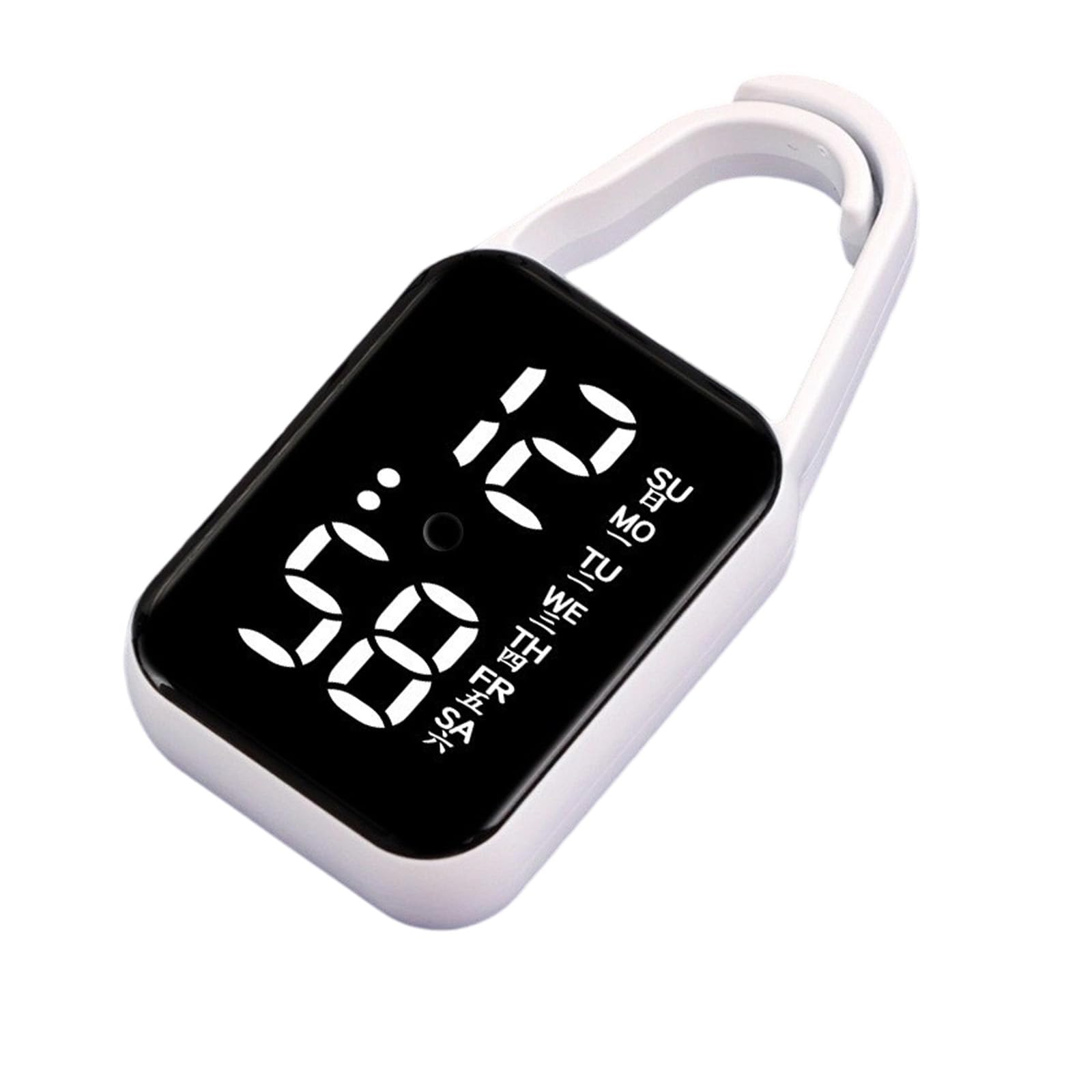 NLAIOUSL Women Digital Clip Watch, Digital Clock Keychain with Night Glow for Home Outdoor Use Keyring Smart Watch