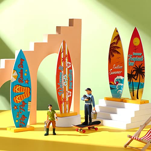 4 Pieces Surfboard Table Decorations Surfboard Beach Signs Welcome To Paradise Sign Tropical Bar Table Centerpieces Endless Summer Wood Sign Flip Flop Table Letters For Home Decor (8.27 X 2.4 Inch) #TOP1