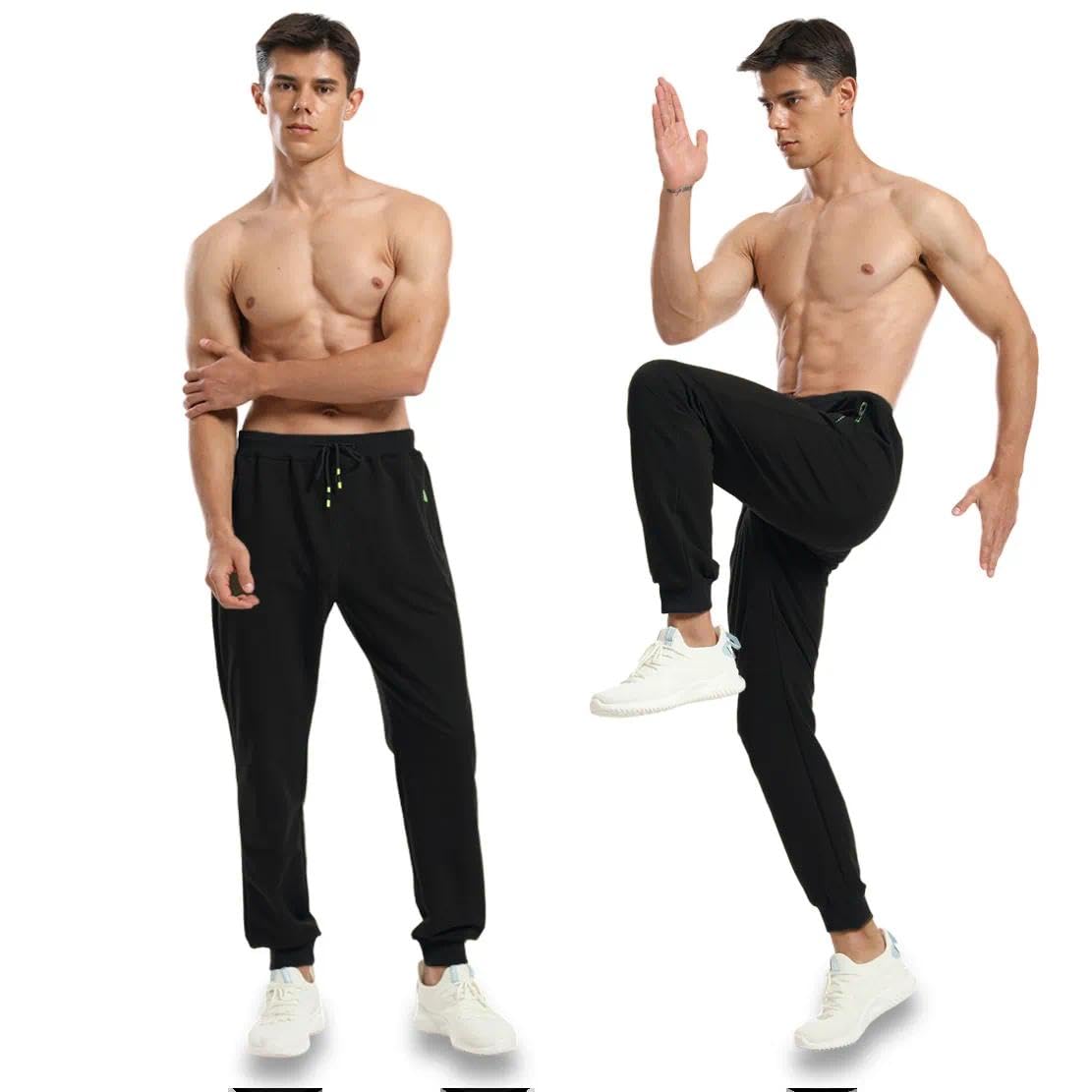 Tansozer Jogging Homme Pantalon de Survêtement Sport Coton Training Sportswear avec Poches Zippées