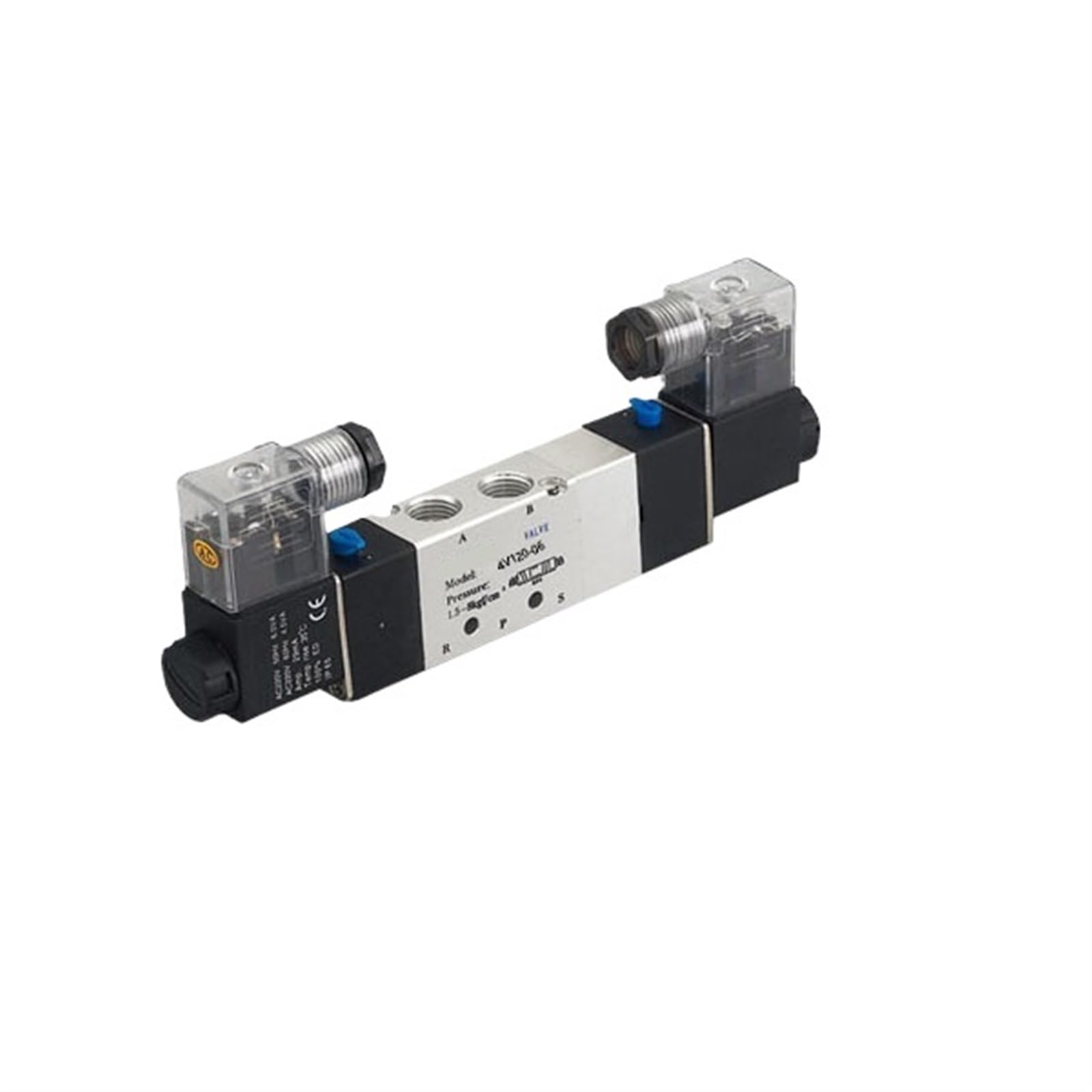 HDPHCRIUN 1pcs 4V120-06 3 Postion 5 Way 1/8'' Pneumatic Solenoid Valves DC12V DC24V AC110V AC220V(Ac220v)