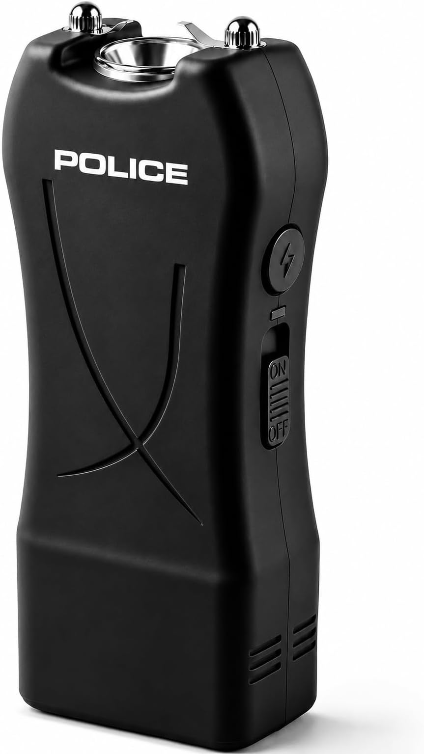 Police Stun Gun for Self Defense 398 โ High Voltage Mini Rechargeable with LED Flashlight, Compact & Heavy Duty โ Personal Security for Women Men โ Black
