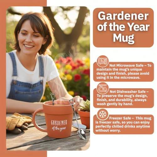 MBS-HUB Gardener of the Year Mug for Dad with Shovel Spoon, Novelty Birthday Gifts, Tea and Coffee Mugs for Hot Drinks, Gardeners Coffee Mug, Reusable Coffee Mug for Every Occasion — photo 4