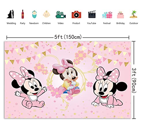 LXN Baby Mouse Sfondo Neonate Festa di Compleanno