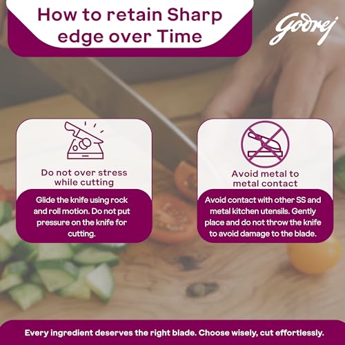 Image of Godrej Locks Cartini Knife | Easy Chopping Knife (Green) for Home, Restaurant and Professional Chef Use| Slicing and Chopping Leafy Vegetables for Multi-Purpose Use | SS Hollow Ground|Stainless Steel