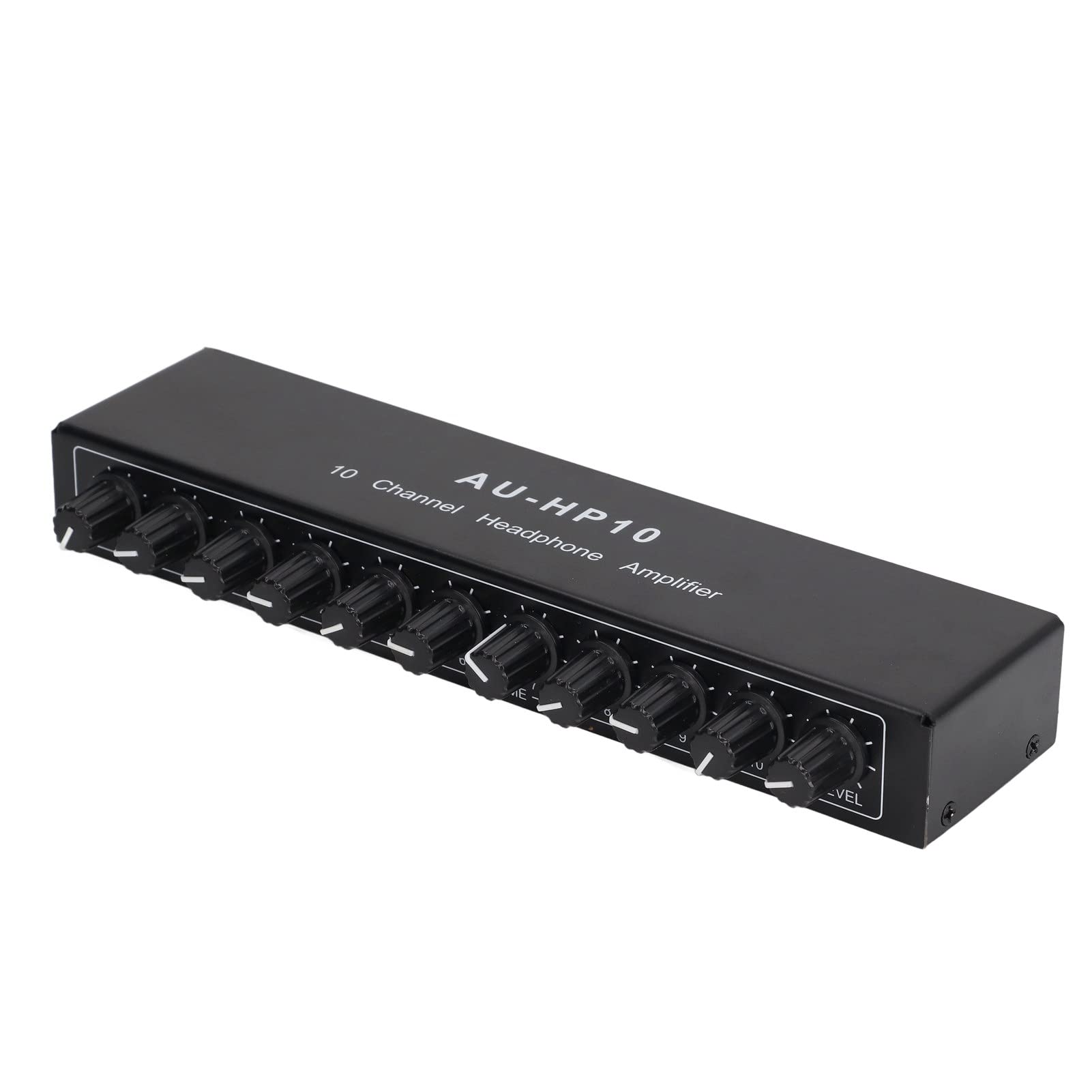 10 Kanałowy Wzmacniacz Dźwięku Wzmacniacz Słuchawkowy, 1 Wejście 10 Wyjściowy Wzmacniacz Stereo Audio Splitter Niezależne Sterowanie DC 12 V, do Studiów Nagrań, Scen, Produktów Teatralnych