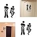 2PCS Toilet Decal For Home Décor Accents , PVC Cute Man Woman Washroom WC Sticker With Wall Stickers Murals , DIY Removable Art Wallpaper For Kids Living Room Bedroom Bathroom Office Home Decoration