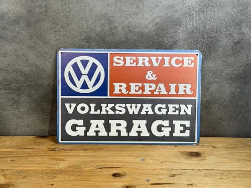 PLAK2L -Plaque Métal Vintage Déco Garage Voiture VW - 30x20cm