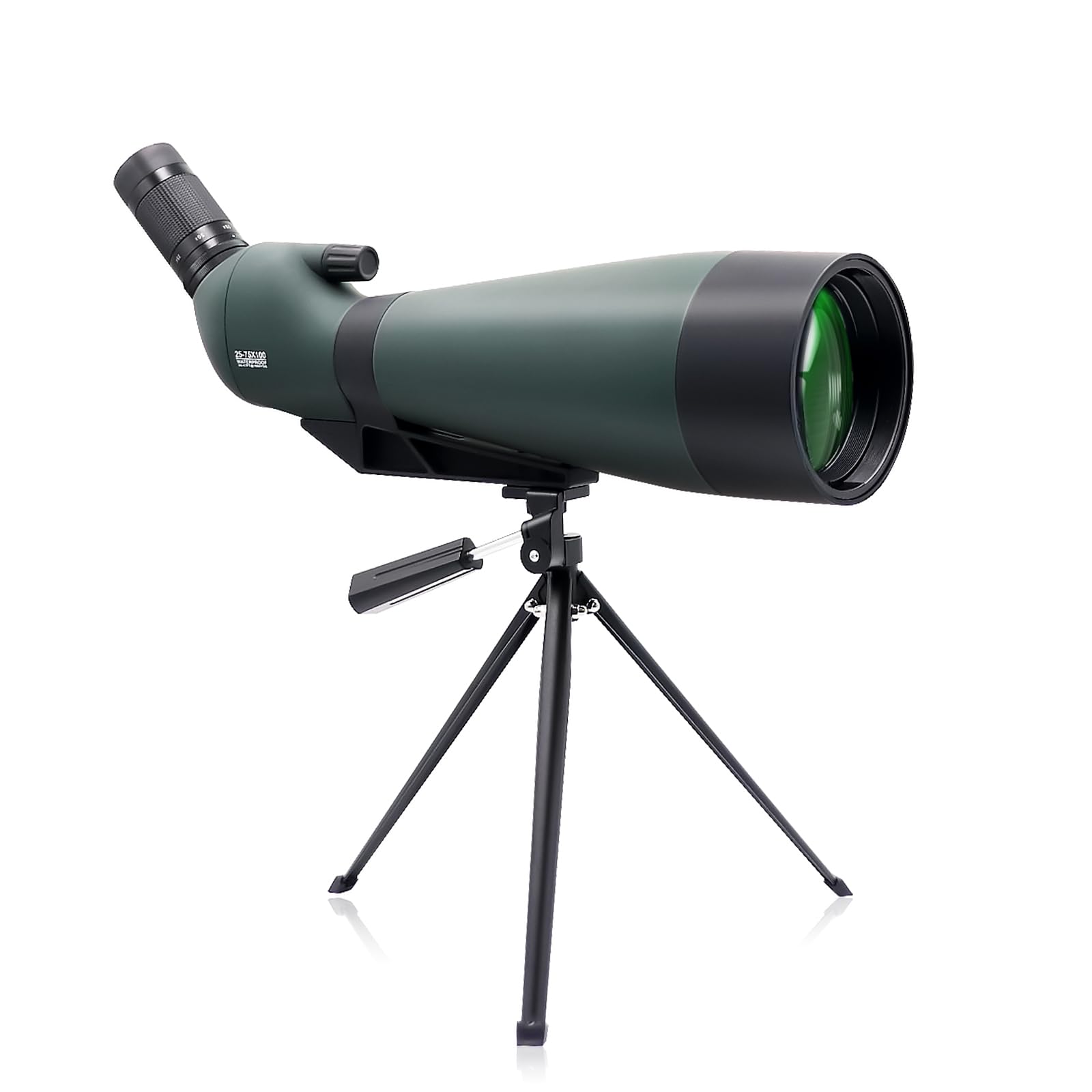 Bonxrdun 25-75x100 Spotting Scopes with Tripod, Carrying Bag, BAK4 High Definition Waterproof Spotter Scope for Bird Watching, Target Shooting, Wildlife Viewing