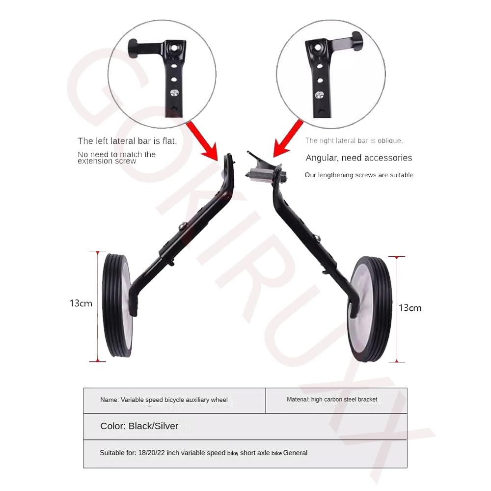 Multi-speed Kids Bike Training Wheels for 18inch 20inch 22inch 24inch Bikes Variable Speeds Bicycle Training Wheels Heavy Duty Adjustable Train Wheels Mounted Kit for Mountain Bicycle (Black)