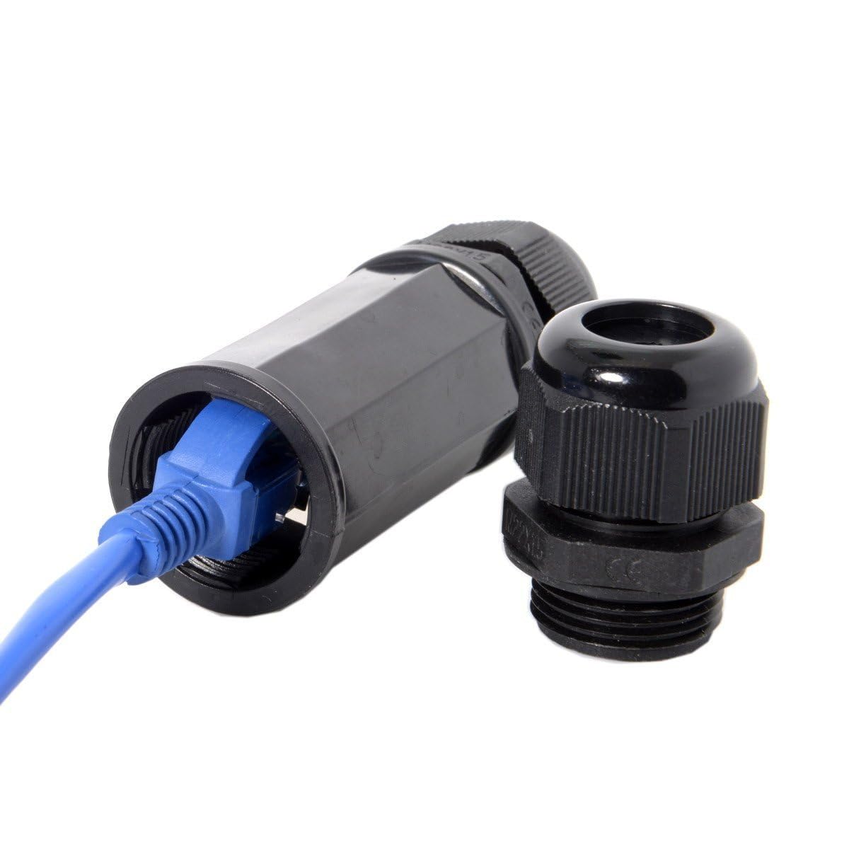 Tekit RJ45 connecteur étanche IP67 réseau Ethernet connecteur de câble double tête d'extérieur LAN Coupler adaptateur femelle Cat5 6 7 8P8 C 5 Pack noir