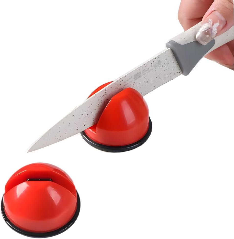 Knife Sharpener,Kitchen Knife Accessories,tungsten steel,Red Mini,Convenient anti slip Knife Sharpener,Kitchen Knife Accessories,tungsten steel,Red Mini,Convenient anti slip