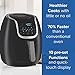 Power XL Vortex Air Fryer 4.7L - 5-in-1 Digital Air Fryer - 360 Degree Cyclonic Technology - 1 Large Detachable Basket - Makes Cooking with Less Oil & Fat Easier and Quicker - Recipe Book Included