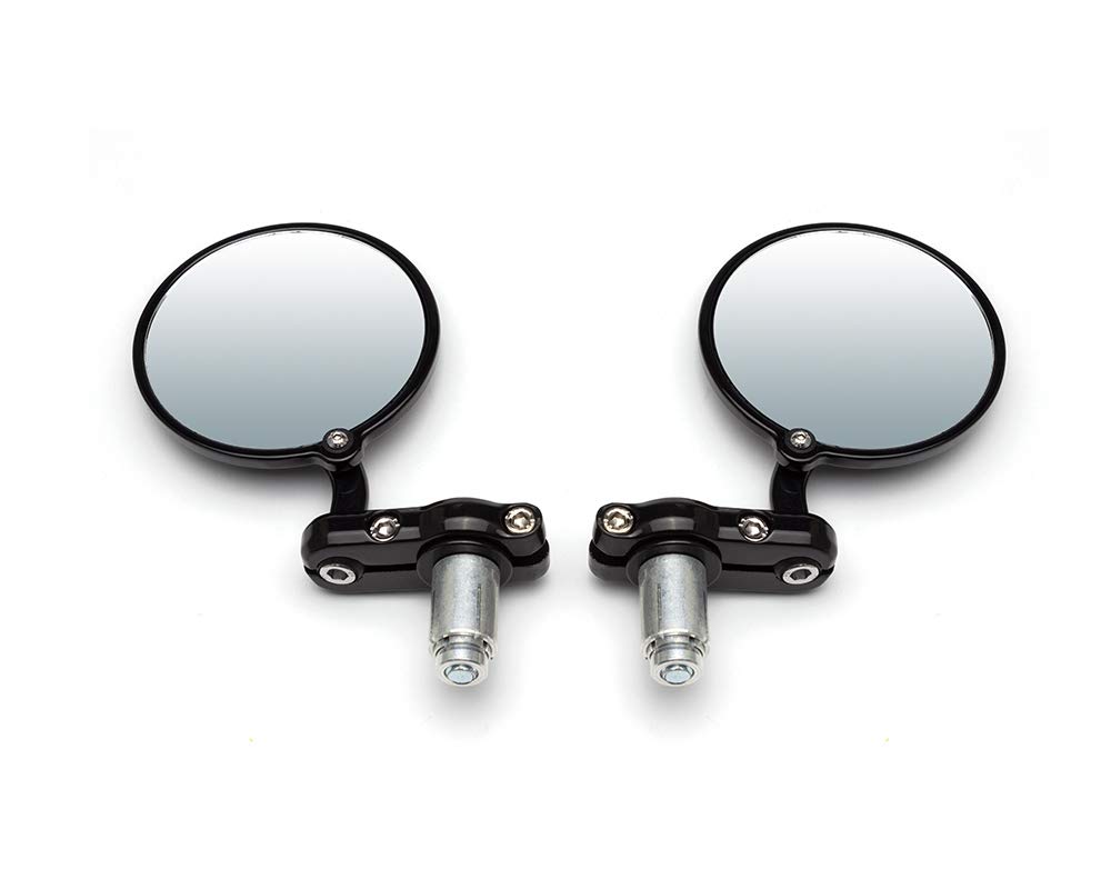 Moto Rétroviseurs Embout Guidon Aluminium Noir pour 22mm guidon