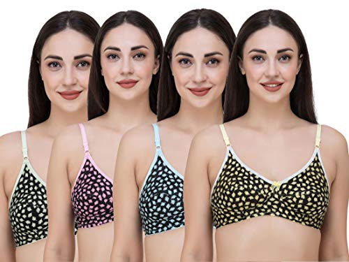 Image of Fasense Women's Cotton Leaf Print Medium Coverage Wire Free Non Padded Bra