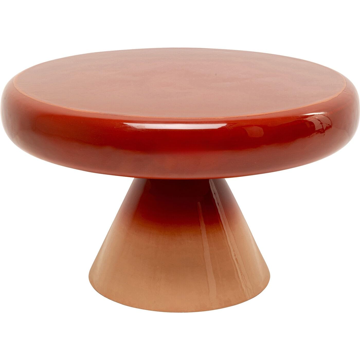 Kare Design Beistelltisch RICI Colore, Rot, 60cm Durchmesser, Couchtisch, Ablage, Wohnzimmertisch, Stahlgestell, Rund